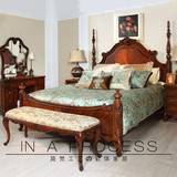 美式乡村实木床 简约欧式双人床 现代新古典婚床大小户型样板间床