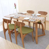 北欧全实木餐桌椅小户型现代简约饭桌子组合长方形白橡餐台包邮
