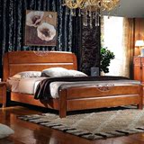 橡木实木床现代中式全家具1.8双人床1.5米婚床中式风格古典包邮