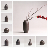 古朴粗陶花插花瓶 陶瓷装饰系列日式风格家居桌面装饰品
