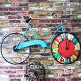复古铁艺自行车壁挂钟创意 墙饰壁饰家居挂件单车挂钟墙壁装饰品