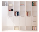 创意板式组合书架层架柜储物柜带门办公书橱白色置物柜多格柜家具