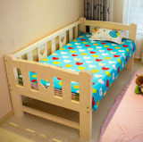 包邮实木床单人床拼接床加宽床儿童床带护栏沙发床小床拼床可定制