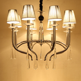 现代简约欧式水晶吊灯 客厅餐厅卧室铁艺灯具创意田园大气工程灯