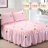 床裙单件纯棉1.2米双人2m2.2米床单床罩1.8单人床1.5纯色加厚特价