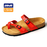 天天特价Devo正品软木拖鞋夏季时尚女款波西米亚勃肯鞋26291红色