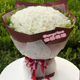 99朵白玫瑰花束生日鲜花速递成都长沙合肥重庆武汉鲜花店同城送花