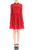代购LANVIN 2016春夏新款红色蕾丝蛋糕裙连衣裙长袖 16
