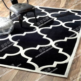 黑白条纹地毯客厅茶几沙发地毯现代简约卧室床边地毯地垫家用定制