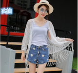 2016夏季长袖打底宽松新款中长款雪纺衫蝙蝠袖韩版单件女蕾丝衫