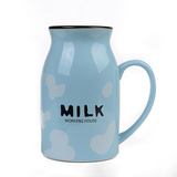 创意可爱咖啡酸奶杯马克陶瓷杯浅蓝色450ML动物模具布丁高温果冻