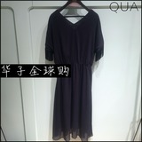QUA酷娃 女装专柜正品代购 夏装中长薄款黑色蕾丝连衣裙 CFOM6361