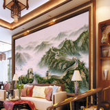 无缝大型壁画客厅沙发电视卧室背景墙墙纸壁画中式油画3D万里长城
