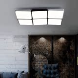 简约现代艺术创意 客厅卧室书房大气个性方形黑白 LED调光吸顶灯