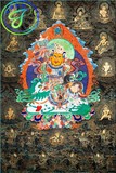 卍财宝天王|西藏唐卡卍八马财神黑金加彩唐卡卍佛教用品佛画像