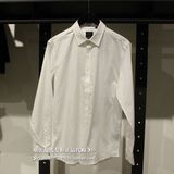 专柜正品SELECTED/思莱德纯棉尖领正装工服白色花点长袖衬衫