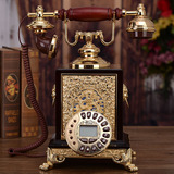 别墅中式真龙仿古电话机座机实木雕漆复古欧美式电话时尚创意礼品