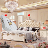 欧式床实木床1.8米双人床 皮床法式雕花家具床田园公主床婚床大床