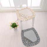 马蹄形纯色坐垫防滑餐椅垫方形垫小方凳垫方坐垫凳子垫椅子亚麻垫