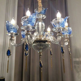 蓝色水晶吊灯海洋系列吊灯玻璃弯管吊灯奢华水晶灯