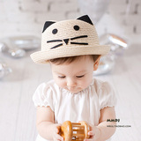 韩版儿童草帽男女童宝宝帽子夏季遮阳凉帽2-3-4岁小孩沙滩太阳帽5
