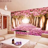 浪漫樱花大型壁画3d立体墙纸卧室温馨背景墙纸墙布客厅壁纸