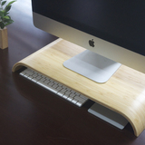 苹果imac支架 台式电脑显示器垫高架 桌面收纳木支架 一体机底座
