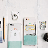 包邮创意可爱河马北极熊硅胶苹果手机壳iphone6splus保护套送支架