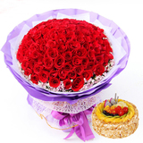 玫瑰花鲜花速递蛋糕组合生日礼物全国同城合肥上海北京广州配送