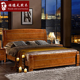 水曲柳 全实木床1.5 1.8米现代中式储物 高箱床单 双人大床 特价