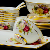 碗碟套装景德镇陶瓷器60头高档骨瓷餐具套装碗盘中式家用结婚礼盒