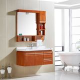 简约现代橡木实木浴室柜组合卫生间欧式挂墙式落地式洗漱台手盆柜