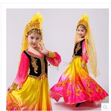 少儿少数民族儿童舞蹈演出服新疆大摆裙维吾尔族女童舞台表演服装