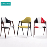 仿实木铁艺餐椅客厅餐厅家用椅子时尚创意酒店咖啡厅椅子设计师椅