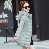 2016冬装韩版中长款纯色棉衣修身显瘦超长款时尚女装羽绒棉服外套