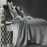 外贸原单纯色刺绣绗缝被欧式床盖单件特价清仓