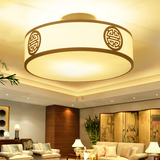 新中式吸顶灯led客厅灯现代简约卧室餐厅灯仿古茶楼布艺圆形灯具