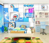 可爱卡通哆啦A梦叮当猫墙纸主题儿童房卧室壁纸 环保游乐场3d壁画