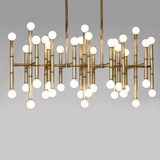 后现代客厅简约创意钢管长方形LED艺术灯饰具意大利风格铝材吊灯