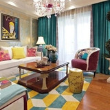 欧式时尚简约宜家条纹格子客厅沙发卧室门厅茶几手工腈纶地毯