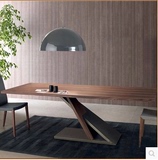 美式书桌简约loft电脑桌铁艺实木餐桌设计师家具创意办公桌原木桌