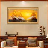 客厅简欧式装饰画现代简约餐厅卧室挂画玄关壁画喷绘油画一帆风顺