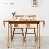 日式北欧小户型环保文艺简约时尚纯实木白橡木餐桌饭桌包邮1米2