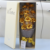 金玫瑰 24k金箔玫瑰花金玫瑰花创意送女友女生生日母亲情人节礼物
