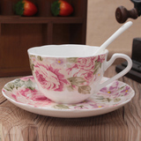 高骨瓷咖啡杯 欧式简约咖啡杯碟勺 创意卡布奇诺咖啡杯茶杯
