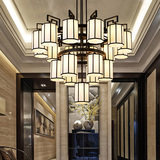 新中式仿古吊灯二层三层客厅餐厅茶楼大吊灯酒店别墅复式工程灯