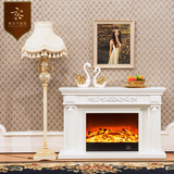 简约欧式壁炉 实木色白色美式电视柜壁炉架 1.2米客厅取暖电壁炉