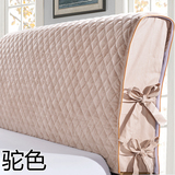 冬季保暖加厚夹棉1.5简约纯色床头罩床头套保护布艺皮床实木1.8m