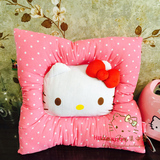 hello Kitty 可爱椅垫粉红凯蒂猫方形猫头办公室靠垫坐垫抱枕包邮