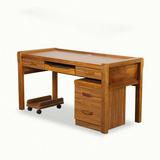 新中式实木书桌现代简约黑胡桃木色家用写字台办公电脑桌书房家具